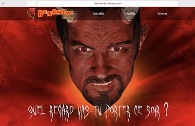 Site internet Demoniac (lentilles de contact fantaisistes)